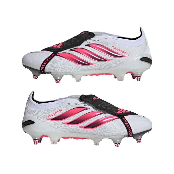 Predator Elite Fold-Over Tongue SG Football Boots (White/Solar Purple/Solar Turbo)