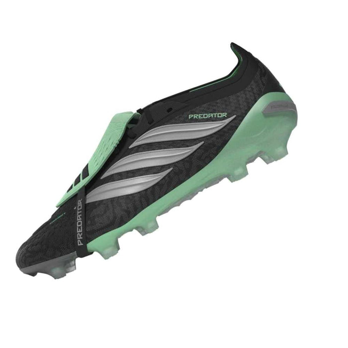 adidas Predator Elite Fold-Over Tongue FG football boot in core black, silver metallic and pulse mint
