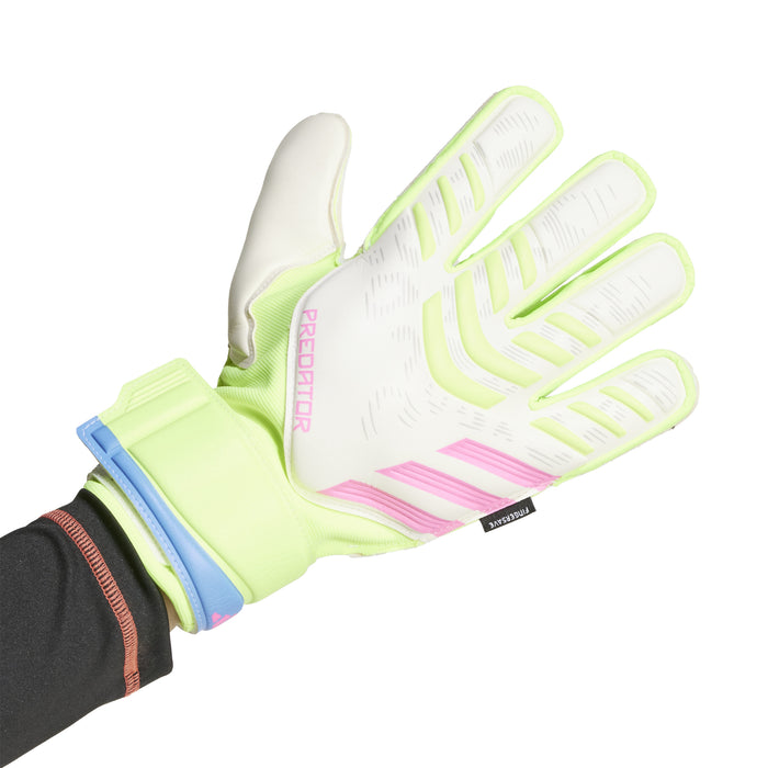 Adidas Predator Match Fingersave GK Gloves (White/Lucid Lemon/Lucid Pink)