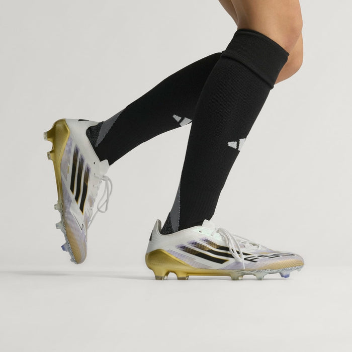 Adidas F50 Elite FG Football Boots (White/Black/Metallic Gold)
