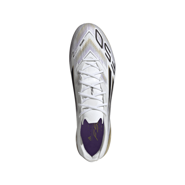 Adidas F50 Elite FG Football Boots (White/Black/Metallic Gold)
