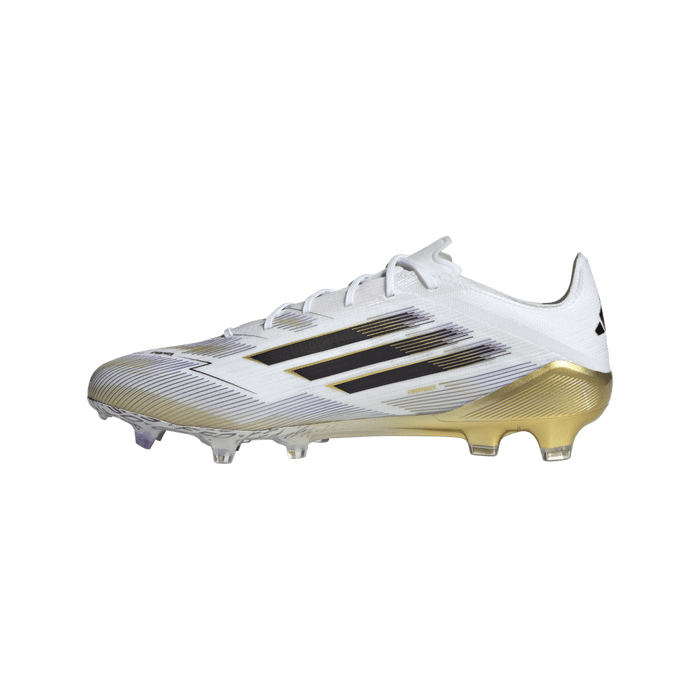 Adidas F50 Elite FG Football Boots (White/Black/Metallic Gold)