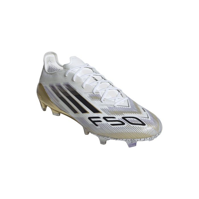 Adidas F50 Elite FG Football Boots (White/Black/Metallic Gold)