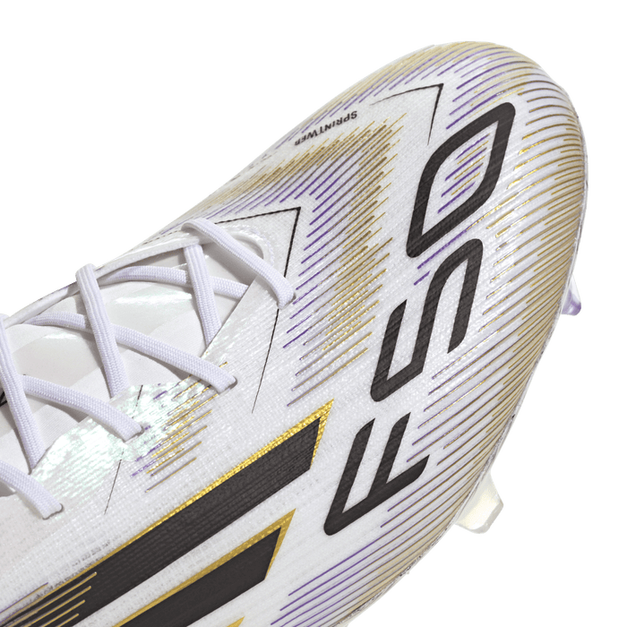 Adidas F50 Elite FG Football Boots (White/Black/Metallic Gold)