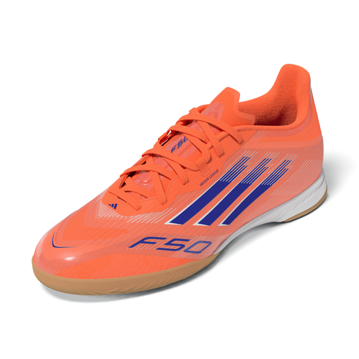 Adidas F50 League Indoor Football Shoes (Beam Orange/Lucid Blue/White)