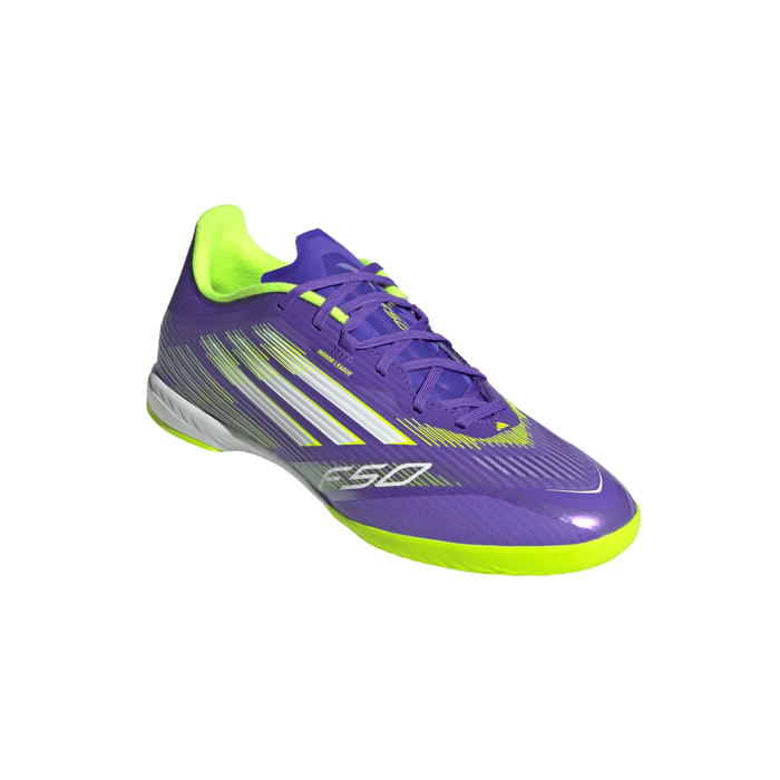 Adidas F50 League IN Indoor Football Boots (Purple Rush/Cloud White/Lucid Lemon)