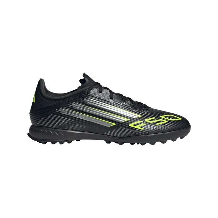 Adidas F50 League Turf Boots (Black/Iron Met./Lucid Lemon)