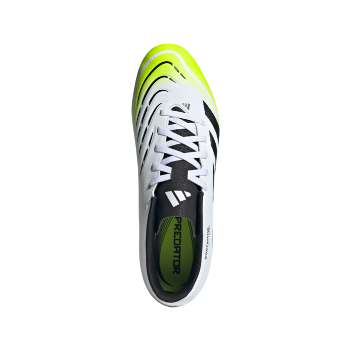Adidas Predator Club FG/MG Boots (White/Black/Lucid Lemon)