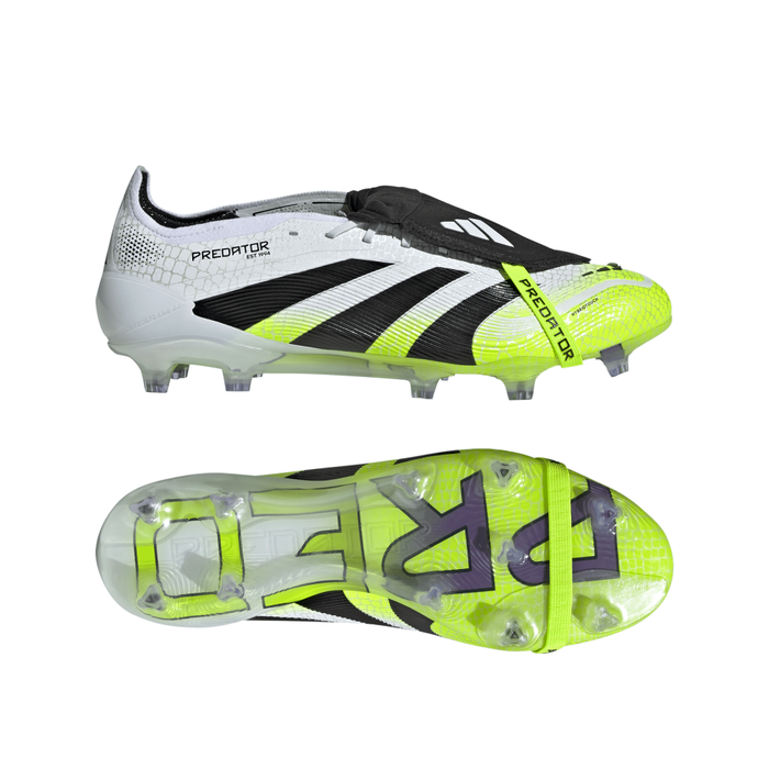 Adidas Predator Elite Fold-Over Tongue FG Football Boots (Cloud White/Core Black/Lucid Lemon)