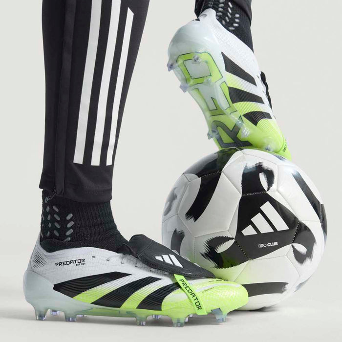 Adidas Predator Elite Fold-Over Tongue FG Football Boots (Cloud White/Core Black/Lucid Lemon)