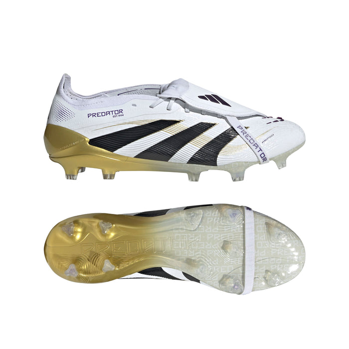 Adidas Predator Elite Fold-Over Tongue FG Football Boots (White/Core Black/Gold Metallic)