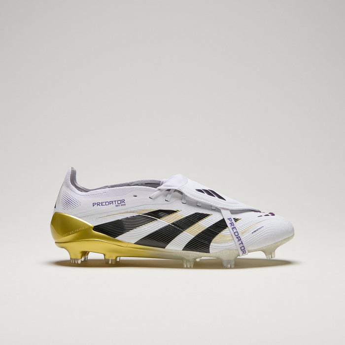 Adidas Predator Elite Fold-Over Tongue FG Football Boots (White/Core Black/Gold Metallic)