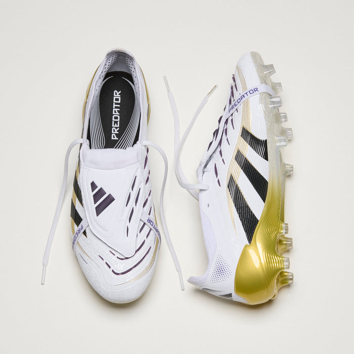 Adidas Predator Elite Fold-Over Tongue FG Football Boots (White/Core Black/Gold Metallic)