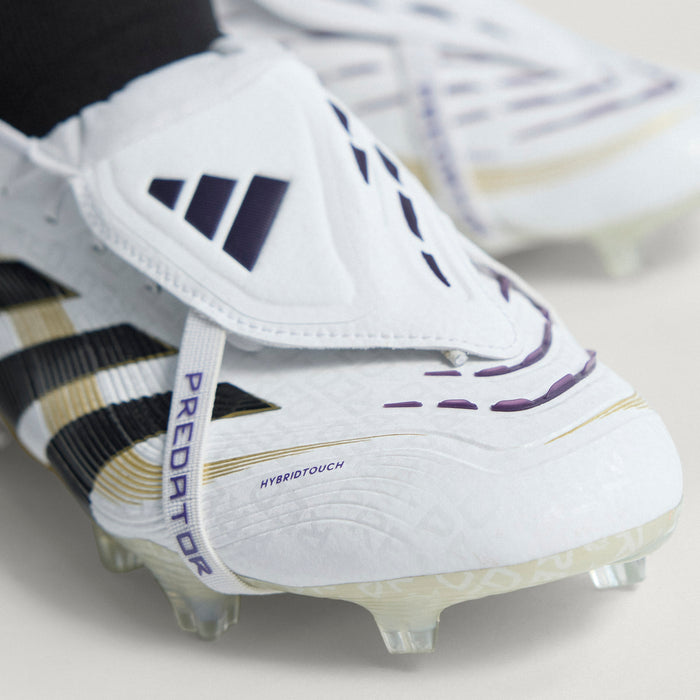Adidas Predator Elite Fold-Over Tongue FG Football Boots (White/Core Black/Gold Metallic)