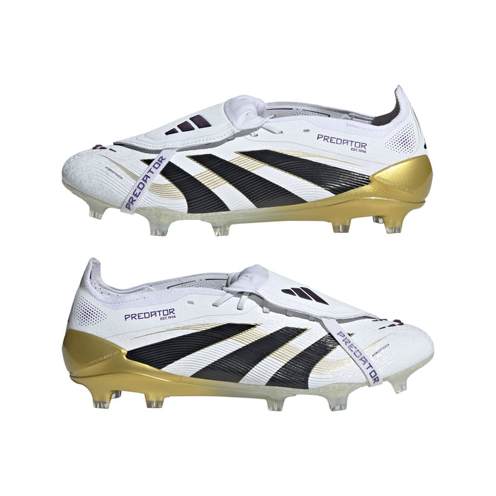 Adidas Predator Elite Fold-Over Tongue FG Football Boots (White/Core Black/Gold Metallic)