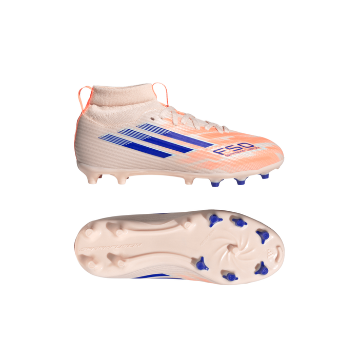 Adidas F50 Sparkfusion League FG/AG Jnr Football Boots (Bliss Orange/Lucid Blue/Beam Orange)