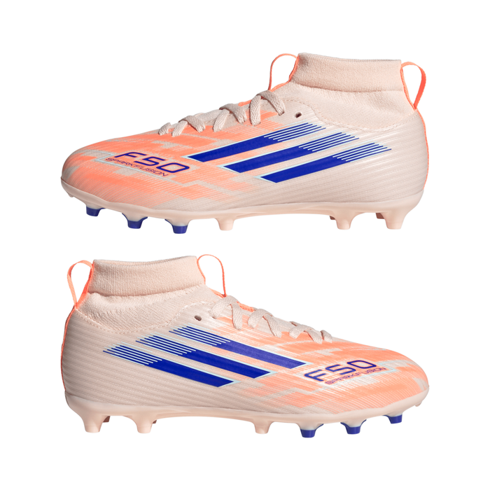 Adidas F50 Sparkfusion League FG/AG Jnr Football Boots (Bliss Orange/Lucid Blue/Beam Orange)