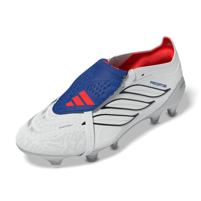Adidas Predator Elite Fold-Over Tongue FG Football Boots (Cloud White/Zero Metallic/Royal Blue)