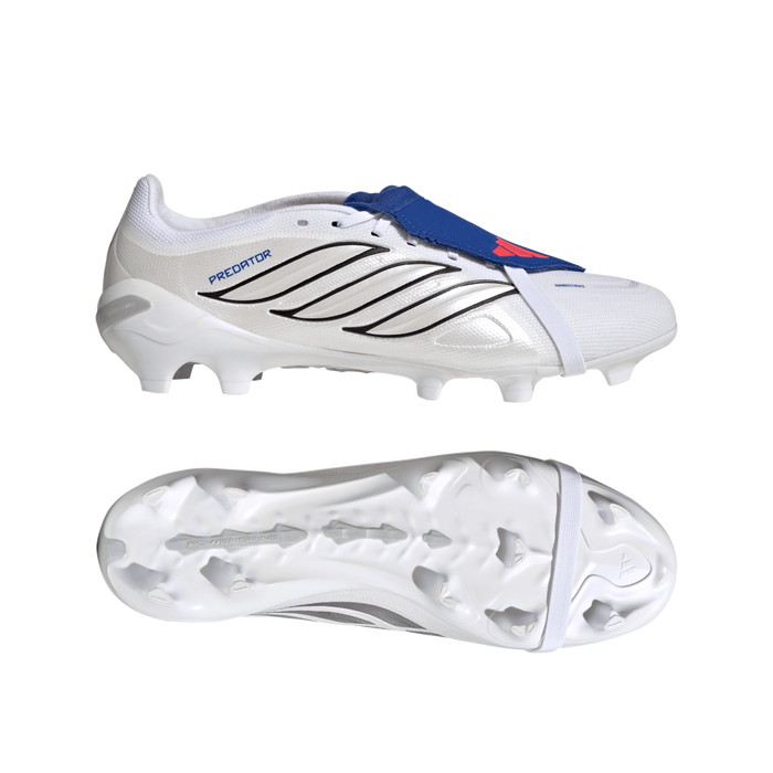 Adidas Predator League Fold-Over Tongue FG Football Boots (Cloud White/Zero Metallic/Royal Blue)