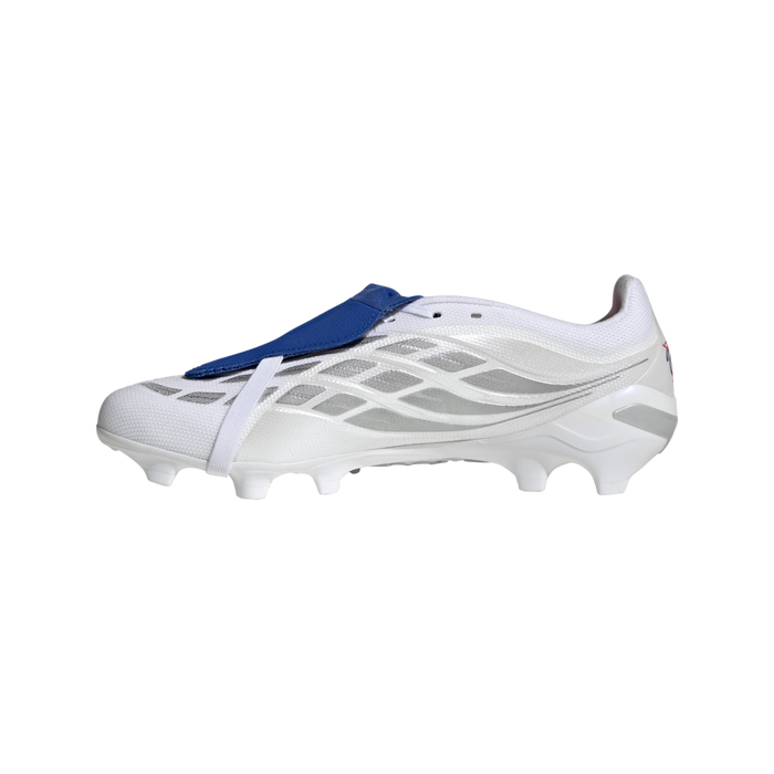 Adidas Predator League Fold-Over Tongue FG Football Boots (Cloud White/Zero Metallic/Royal Blue)