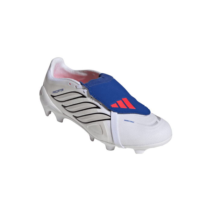 Adidas Predator League Fold-Over Tongue FG Football Boots (Cloud White/Zero Metallic/Royal Blue)