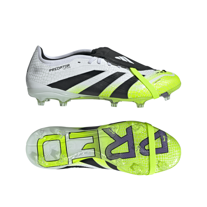 Adidas Predator Pro Fold-Over Tongue FG Football Boots (Cloud White/Core Black/Lucid Lemon)