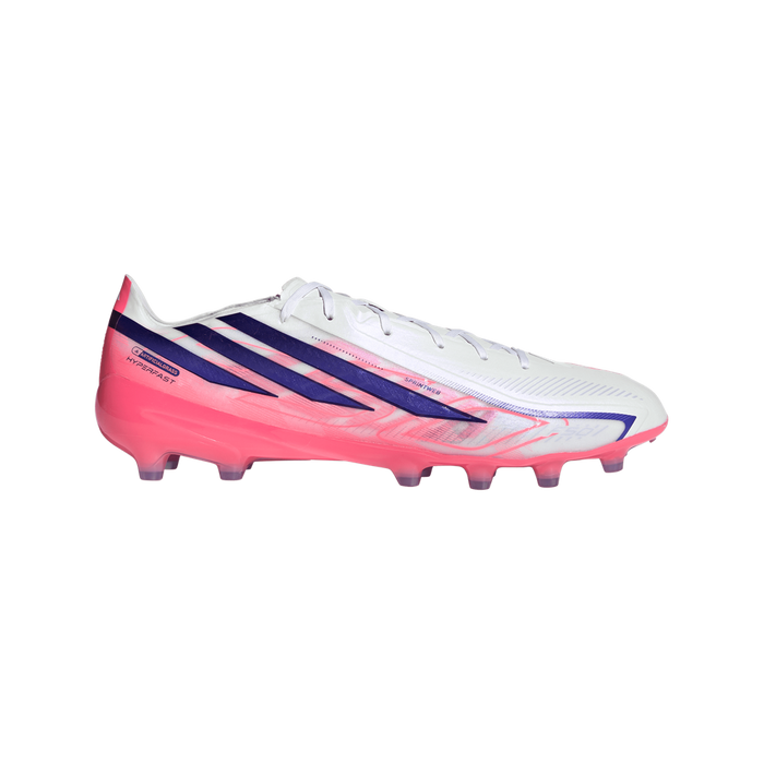 Adidas F50 Hyperfast Pro AG Football Boots (White/Solar Purple/Solar Turbo)