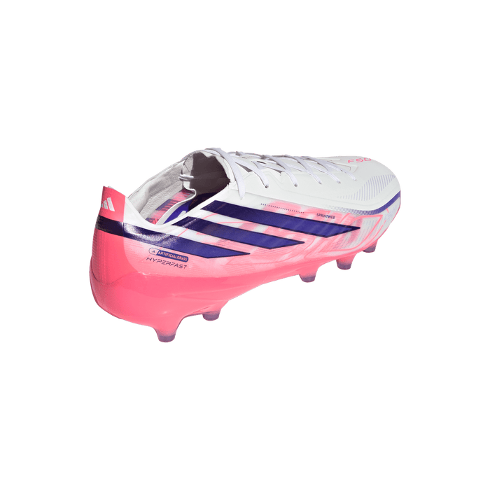 Adidas F50 Hyperfast Pro AG Football Boots (White/Solar Purple/Solar Turbo)