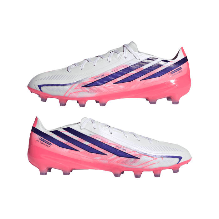 Adidas F50 Hyperfast Pro AG Football Boots (White/Solar Purple/Solar Turbo)