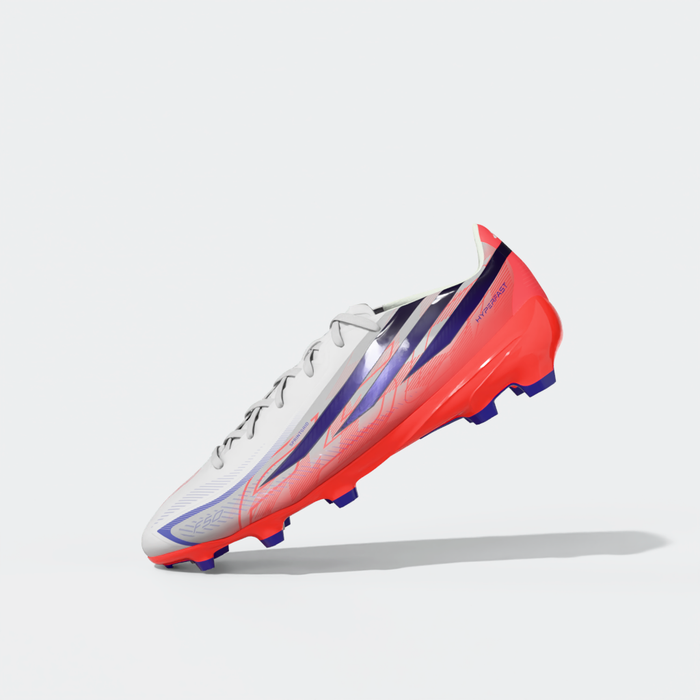 Adidas F50 Hyperfast League FG Football Boots (White / Solar Purple / Solar Turbo)
