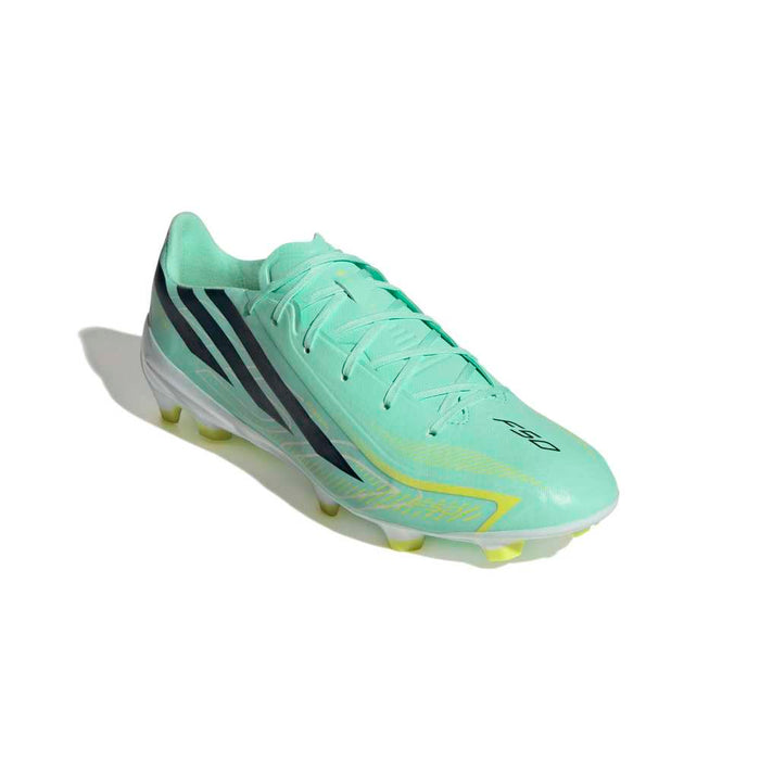 adidas F50 Hyperfast League FG football boot in Pulse Mint, Night Navy and Solar Lemon
