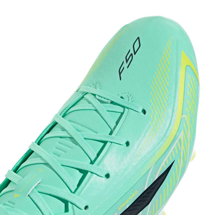 Adidas F50 Hyperfast League FG Football Boots (Pulse Mint/Night Navy/Solar Lemon)