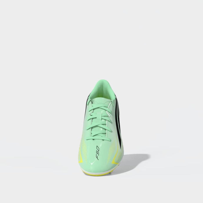 adidas F50 Hyperfast Club FG/MG junior football boot in Pulse Mint, Night Navy and Solar Lemon