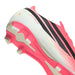 adidas F50 Hyperfast Club FG/MG junior football boot in solar turbo, black and gold - upper detail close-up