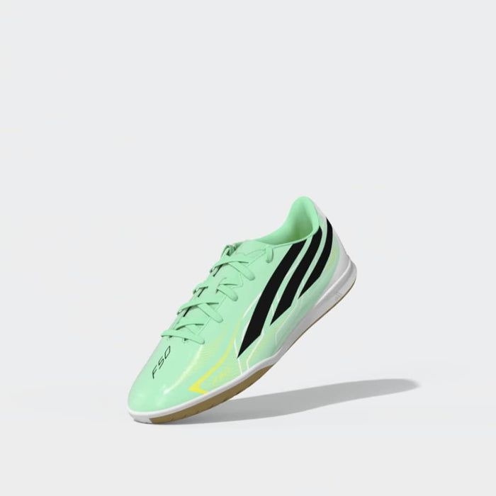 Adidas F50 Hyperfast Club Indoor Junior Football Shoes (Pulse Mint/Night Navy/Solar Lemon)