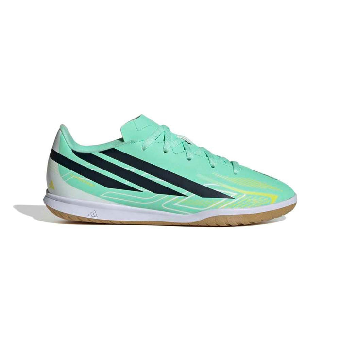 Adidas F50 Hyperfast Club Indoor Junior Football Shoes (Pulse Mint/Night Navy/Solar Lemon)
