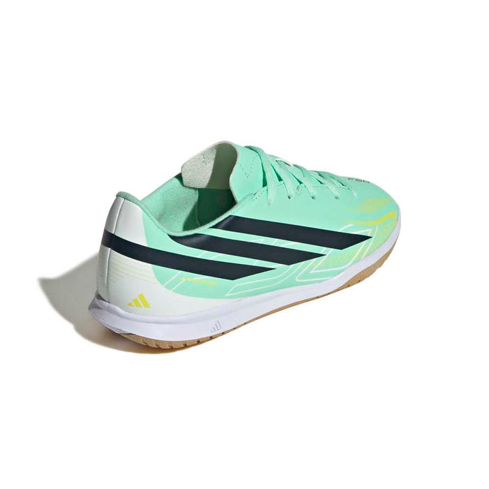 Adidas F50 Hyperfast Club Indoor Junior Football Shoes (Pulse Mint/Night Navy/Solar Lemon)