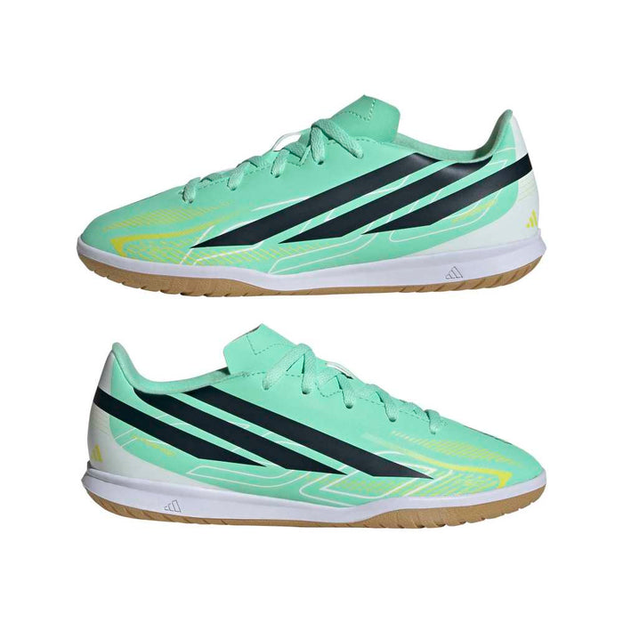 Adidas F50 Hyperfast Club Indoor Junior Football Shoes (Pulse Mint/Night Navy/Solar Lemon)