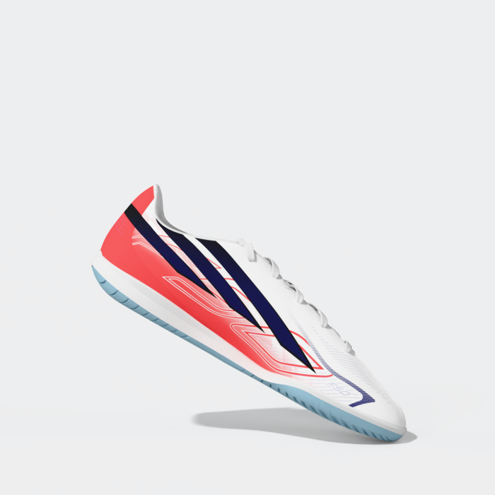 Adidas F50 Hyperfast Club Indoor Jnr Football Shoes (White / Solar Purple / Solar Turbo)