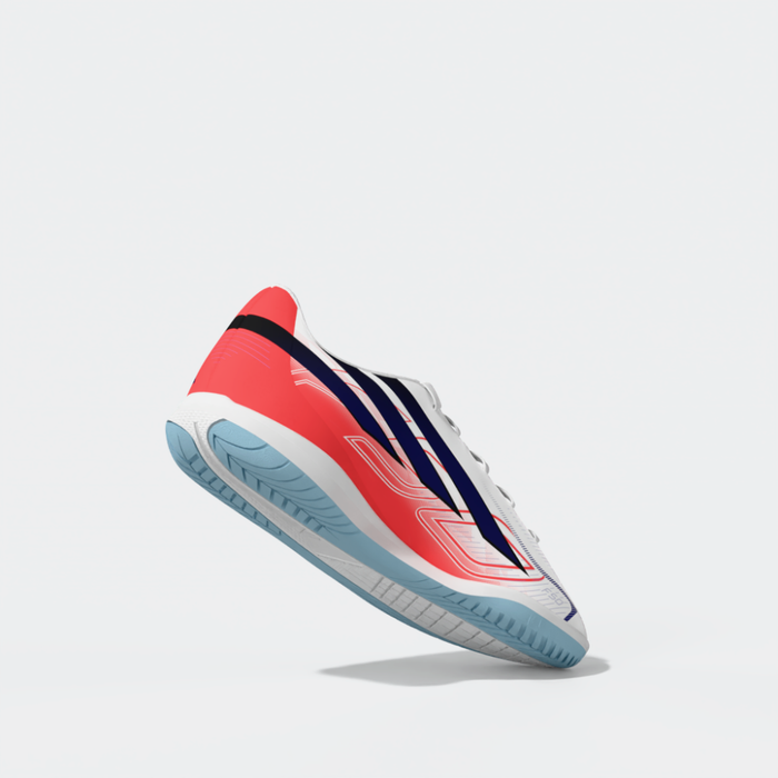 Adidas F50 Hyperfast Club Indoor Jnr Football Shoes (White / Solar Purple / Solar Turbo)