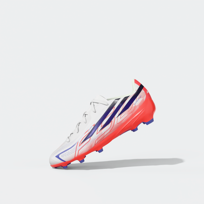 Adidas F50 Hyperfast League FG Jnr Football Boots (White / Solar Purple / Solar Turbo)