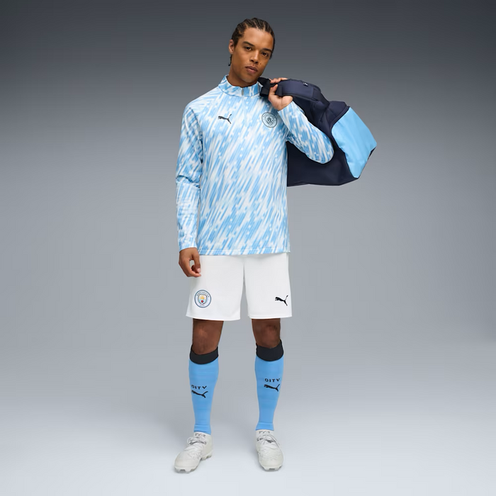 Manchester City Adult Warm Up 1/4 Zip Top (Silver Sky)