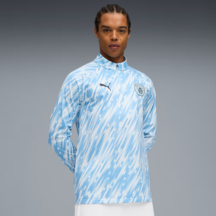 Manchester City Adult Warm Up 1/4 Zip Top (Silver Sky)