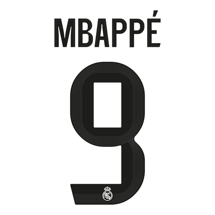 Real Madrid Home Print 25/26 (Adult) - MBAPPE 9