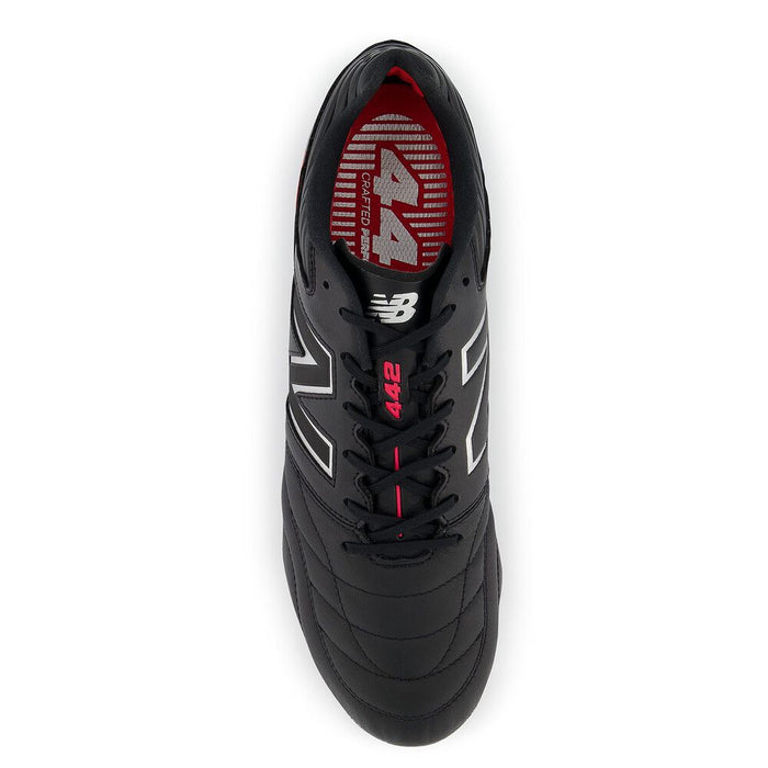 New Balance 442 V2 Pro D FG Football Boot (Black/White/Red)