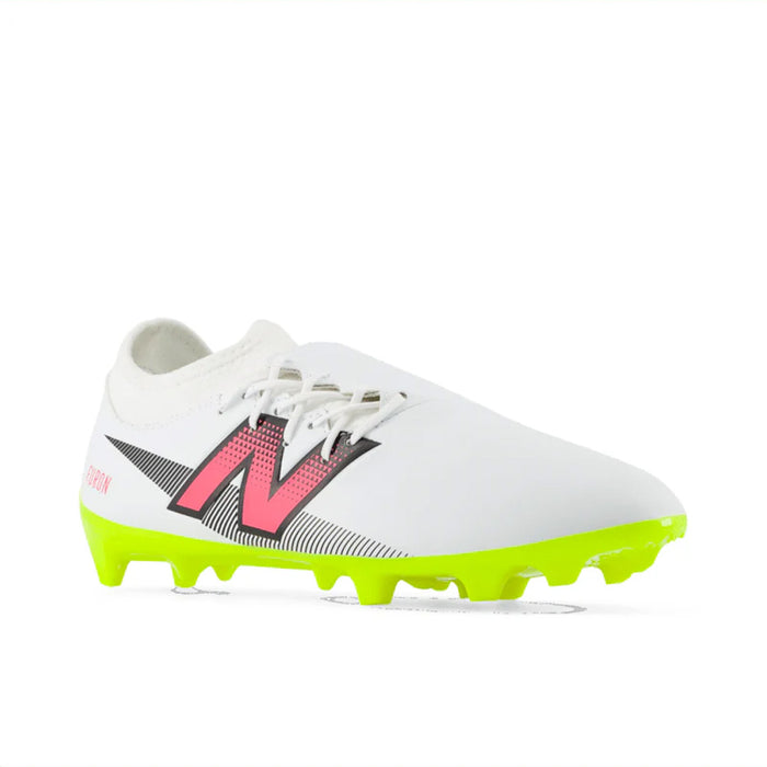 New Balance Furon Dispatch V7+ FG Football Boots 2E (White/Black/Fluro Yellow)