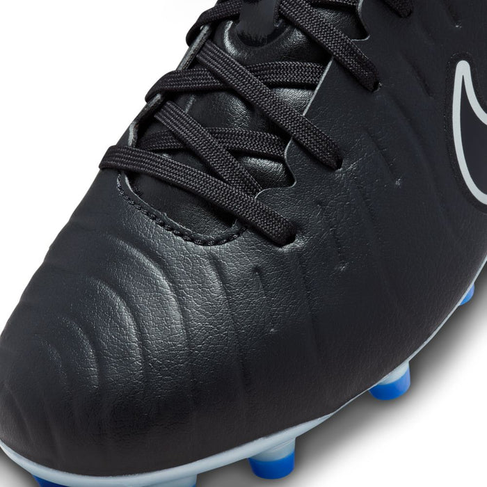 Nike Tiempo Legend 10 Academy Jnr FG/MG Football Boots (Black/Chrome/Hyper Royal)