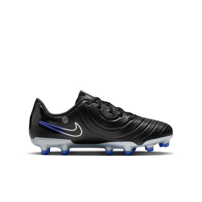 Nike Tiempo Legend 10 Club FG/MG Jnr Football Boots (Black/Chrome/Hyper Royal)