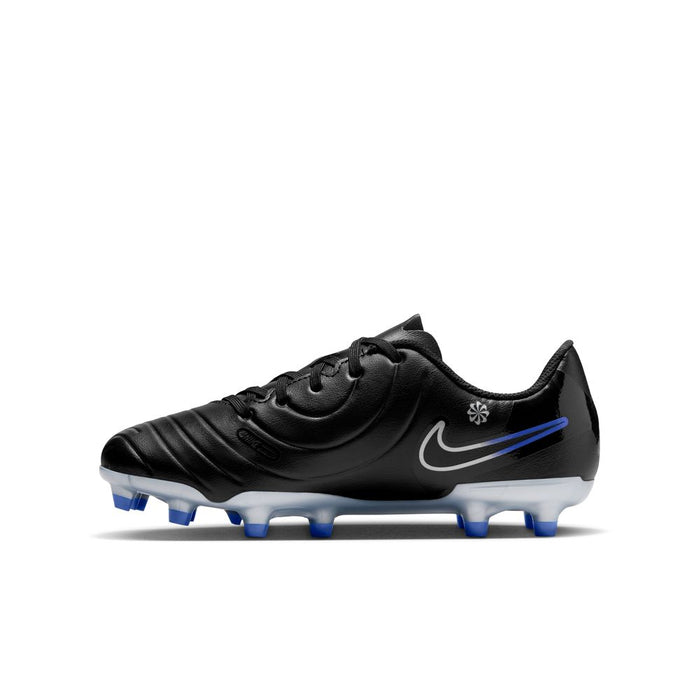 Nike Tiempo Legend 10 Club FG/MG Jnr Football Boots (Black/Chrome/Hyper Royal)