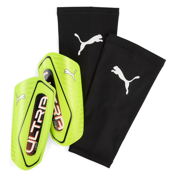 Puma Ultra Light Sleeve Shinguards (Yellow Alert/Puma Black)